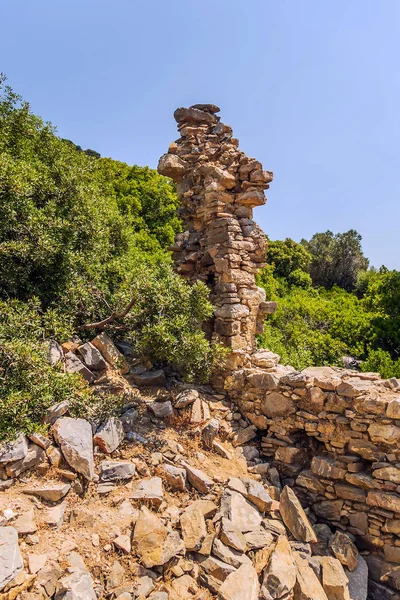 Byzantine church Ancient ruins Aegean sea, Marmaris, Turkey — Stock Photo, Image