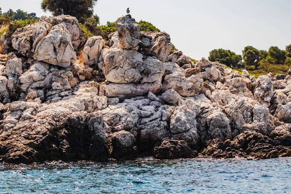Panoramablick auf die Insel und die fantastische ionische Bucht — Stockfoto