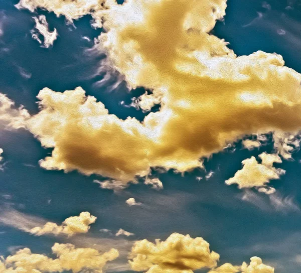 Naturaleza fondo tiempo Nubes esponjosas Cielo Azul. Fondo Petróleo — Foto de Stock
