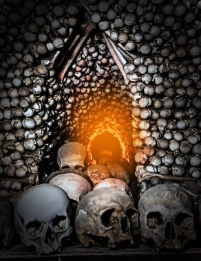 vintage background Skeleton Bones and Skull Memento more. clipart