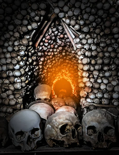 Винтажный фон Skeleton Bones and Skull Memento more . — стоковое фото