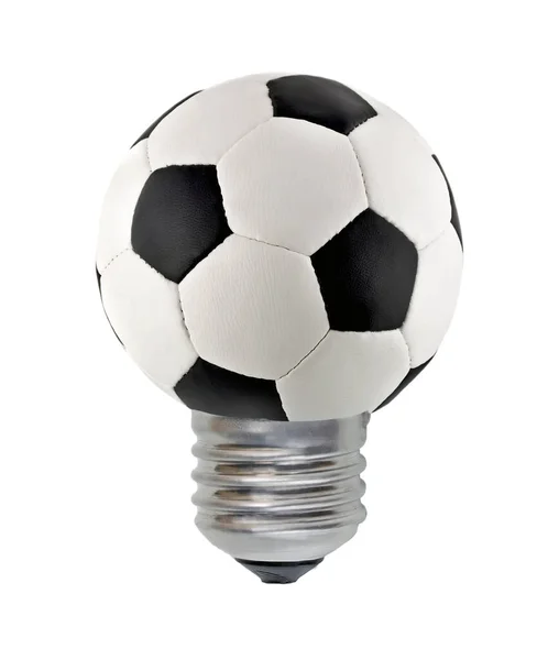 Football Soccerball Goal Sport Ball Light Bulb — Stock Photo, Image