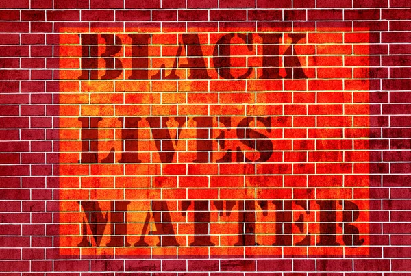 Black Lives Matter Eslogan Contra Racismo Negro Stencil Afroamericano Ladrillo —  Fotos de Stock