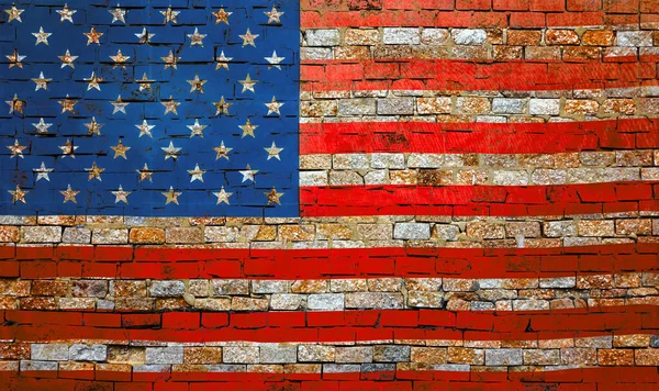 플래그 아메리카 Flag United States United States 스테인드글라스로 화려하고 블록의 — 스톡 사진