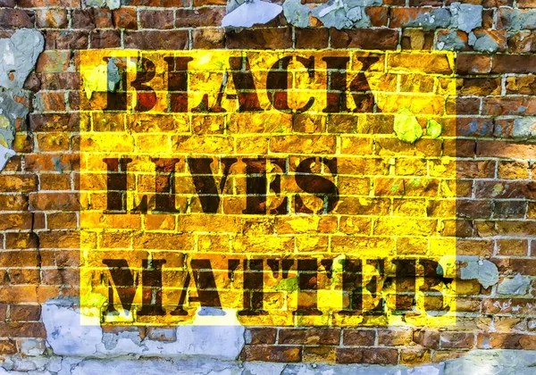 Black Lives Matter Slogan Black Rasismus Africký Americký Šablona Cihlové — Stock fotografie