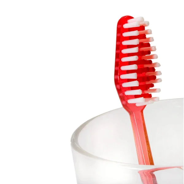 Toothbrush Isolated Red Isolated Background — Stock Photo, Image