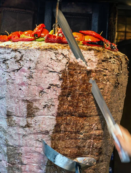 Grill Doner Kebab Lunch Restaurang Turkiska Köket — Stockfoto