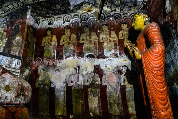 Statues Bouddha Dans Temple Grotte Dambulla Sri Lanka — Photo