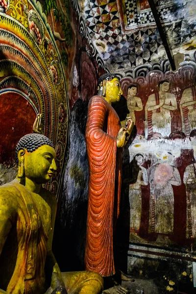 Posągi Buddy Świątyni Jaskini Dambulla Sri Lanka — Zdjęcie stockowe