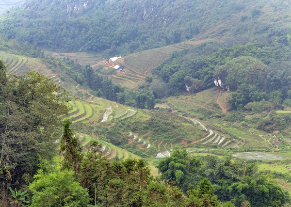 Paisagem Vista Das Montanhas Vietnamitas Vale Sapa Província Lao Cai — Fotografia de Stock