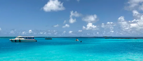 Yacht Paysage Panoramique Des Maldives Île Voyage Concept Vacances — Photo