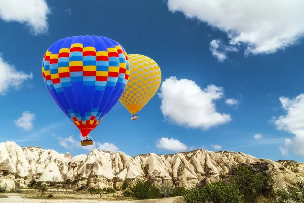 Balão Quente Voos Passeios Kapadokya Balões Turismo Turquia Voando Sobre — Fotografia de Stock