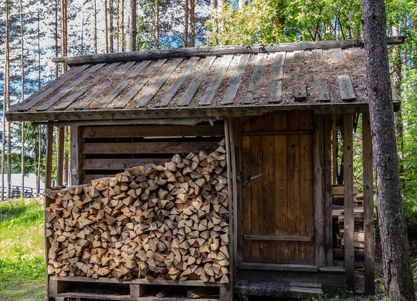 Finnish Wooden Sauna Log Cabin Rural Finland — Stock Photo, Image