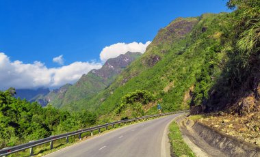 Panoramik kırsal alan yeşili Sapa Vietnam, Manzaralı Dağlar