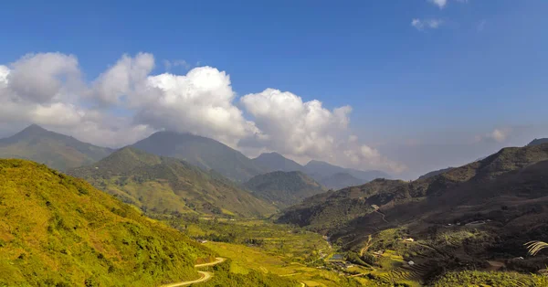 Mountain Range Panoramic Landscape Summer Time Hill Countryside Tonkinese Alps — Stock Photo, Image