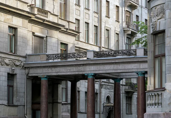 Architecture Balcony Terrace Apartment Building Exterior Concrete House Architectural Detail — Stock Photo, Image