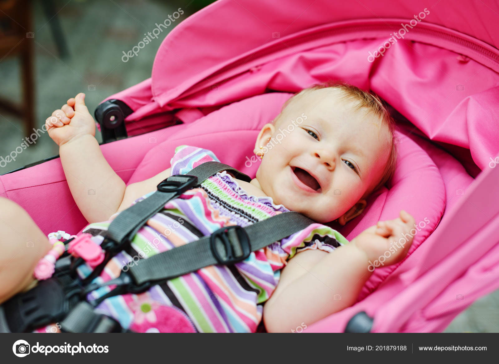 baby girl in stroller