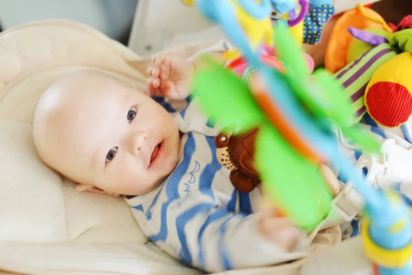 Baby Laying Bouncer Chair Playing Toy — Stock Photo, Image