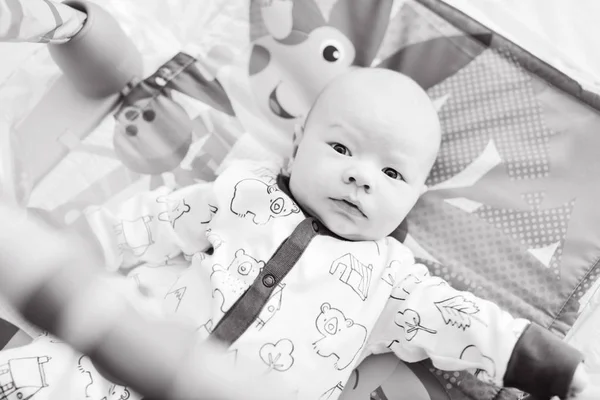 Funny Baby Playing Toys Rug — Stock Photo, Image