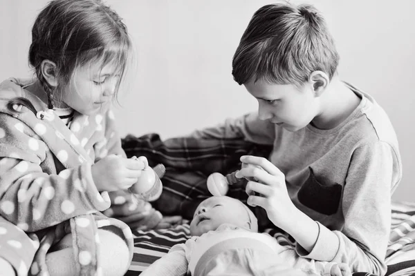 Three children at home — Stock Photo, Image