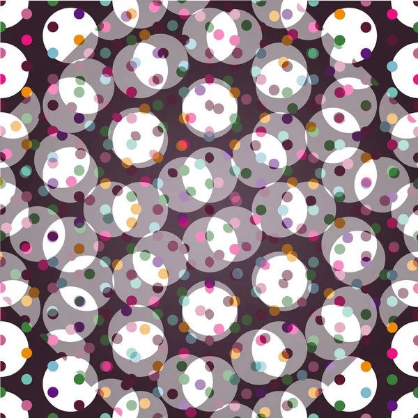 Vector Naadloze Patroon Wit Textuur Met Kleurrijke Polka Dots — Stockvector