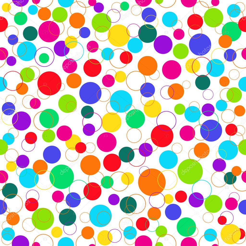 Seamless pattern of colorful balls without background, eps 8