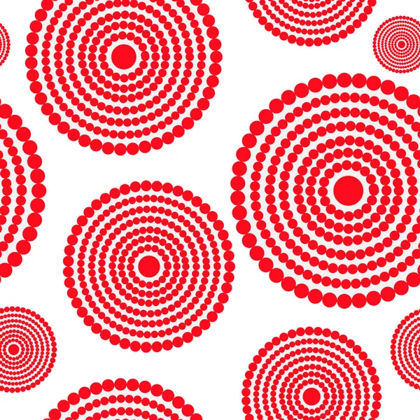 Vzor Bezešvé Červené Soustředných Kruhů Bez Zázemí Eps — Stockový vektor