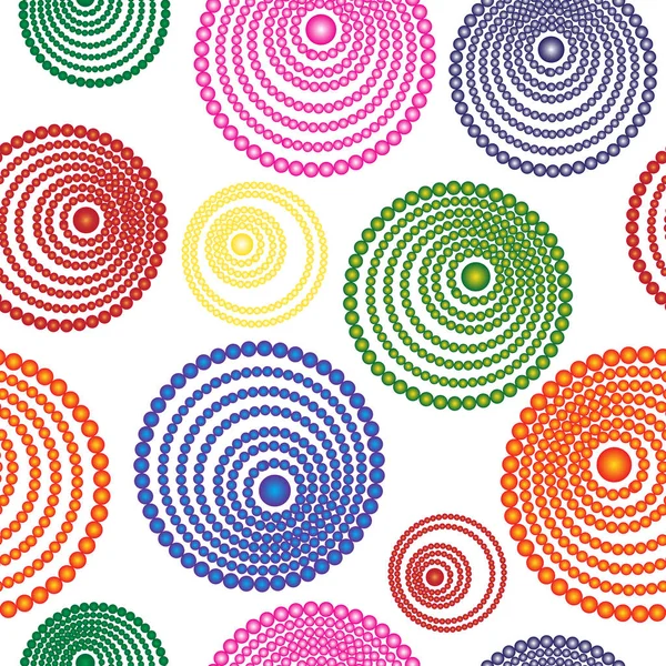 Patrón Sin Costura Abstracto Círculos Concéntricos Multicolores Sobre Fondo Transparente — Vector de stock