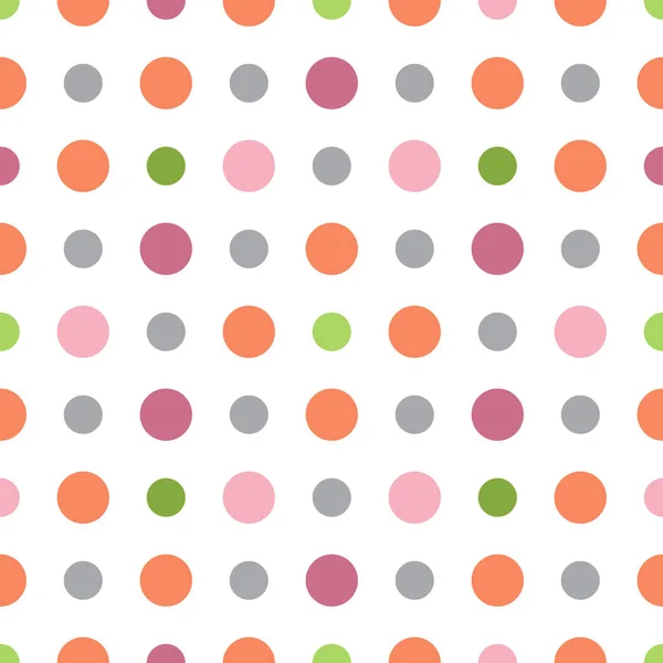 Seamless pastel vintage pattern with colorful polka dots — Stock Vector