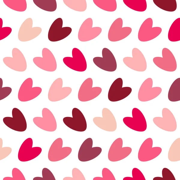 Patrón San Valentín Sin Costura Rosa Con Corazones Coloridos Fondo — Vector de stock