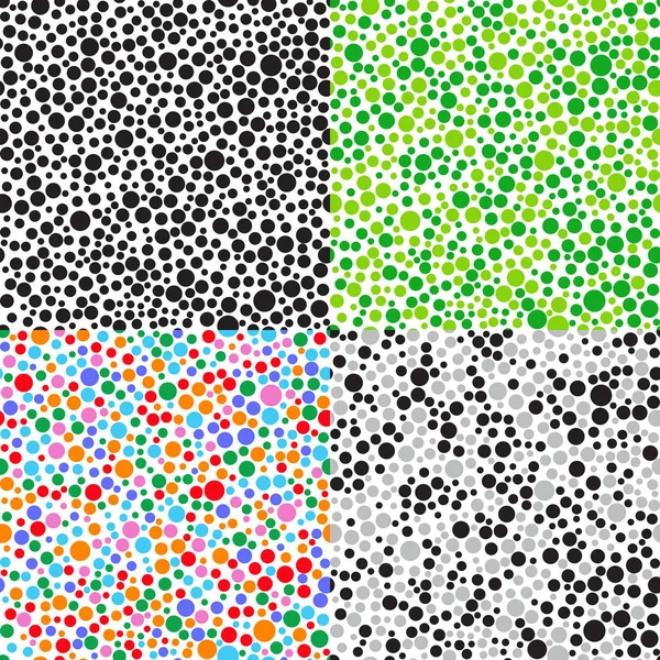 Set Seamless Patterns Small Multicolored Balls Transparent Background Eps — Stock Vector