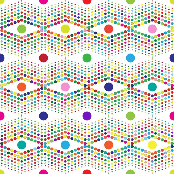 Elegant Seamless Pattern Bright Multicolored Polka Dots Transparent Background Eps — Stock Vector