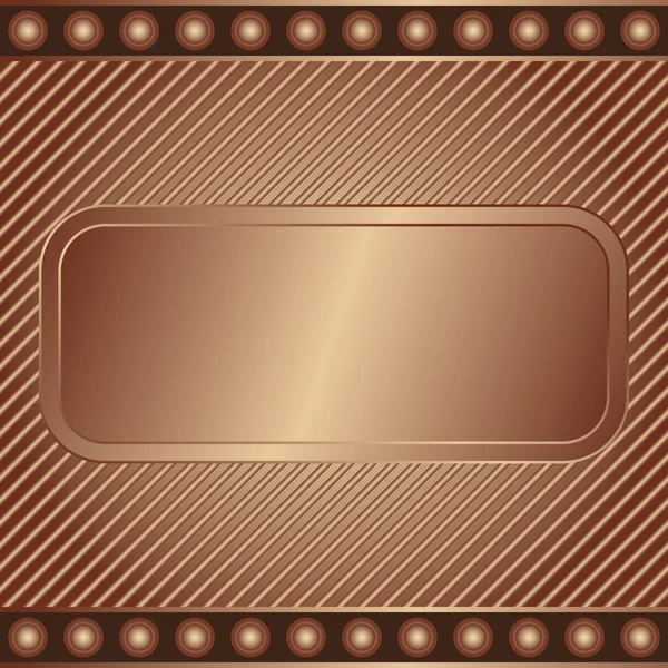 Brillante banner abstracto de bronce metálico — Vector de stock