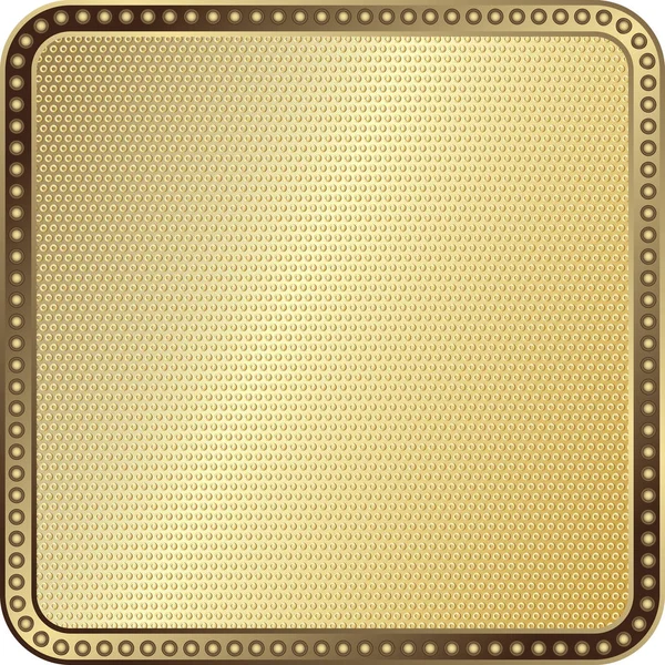 Shiny Gold Gradient Metal Frame Dotted Pattern Golden Rings Vector — Stock Vector