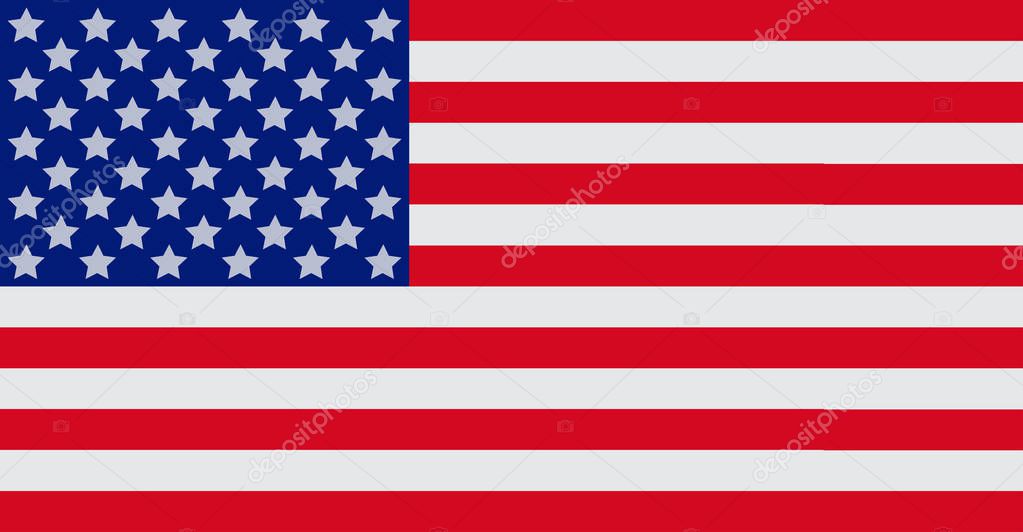 American national flag with silver stars. Postcard, frame, background, seamless pattern. Vector image. Eps 8