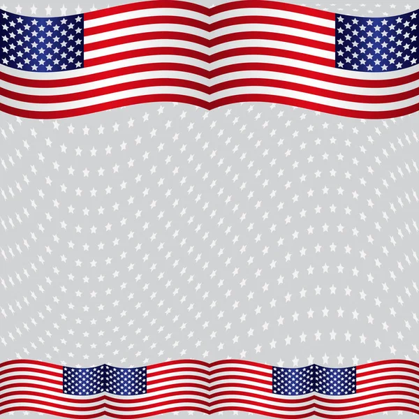 Marco Gris Claro Con Estrellas Banderas Americanas Lugar Para Texto — Archivo Imágenes Vectoriales