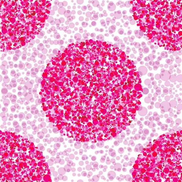 Безшовний Візерунок Великими Маленькими Рожевими Фіолетовими Крапками Полоки Прозорому Тлі — стоковий вектор