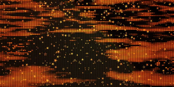 Donkere Mozaïek Patroon Met Gouden Wolken Doorschijnend Sterren Vector Afbeelding — Stockvector