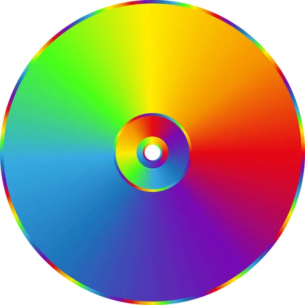 CD DVD rainbow disc isolated on transparent background. — Stock Vector