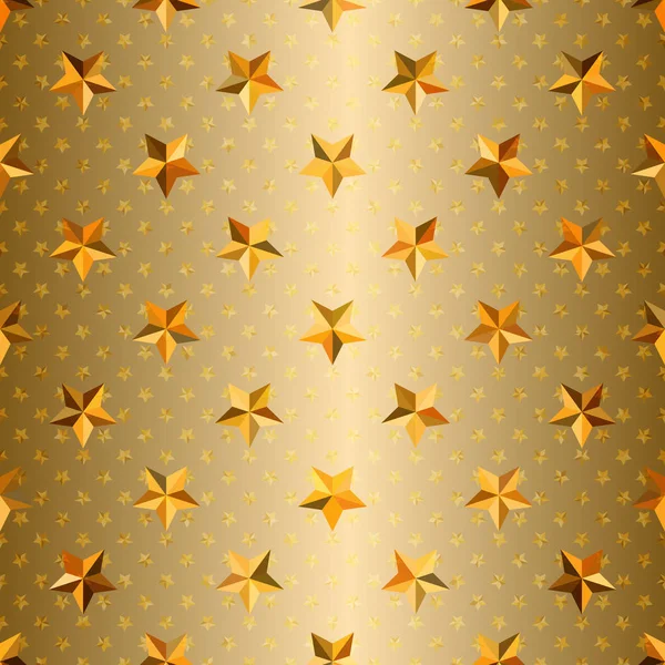 金黄梯度无缝的样式与金黄星. — 图库矢量图片