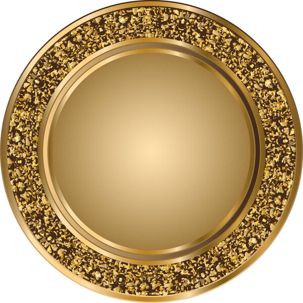 Блеск круглый золото шаблон с золотыми линиями и конфетти
 