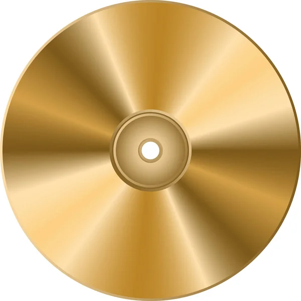 CD DVD golden disc isolated on transparent background. — Stock Vector