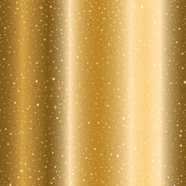 Goldgradient nahtloses Muster mit goldenen Sternen. — Stockvektor