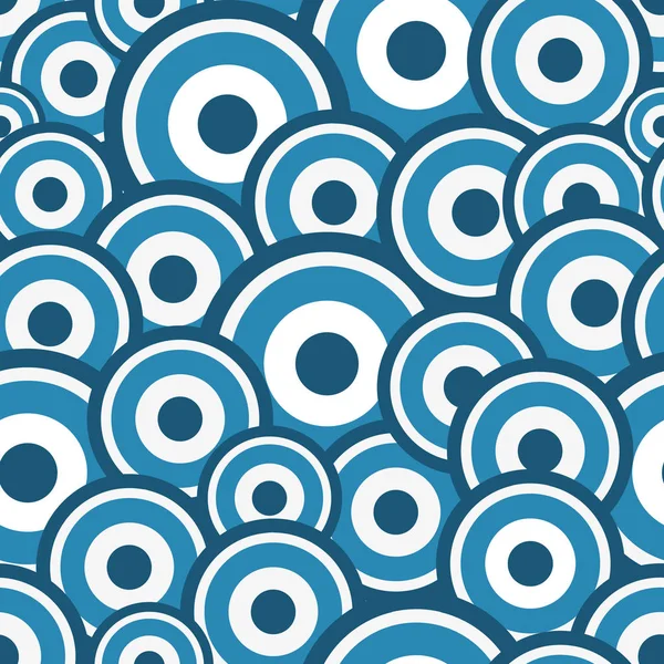 Απρόσκοπτη μοτίβο με πολύχρωμους μπλε κύκλους — Διανυσματικό Αρχείο