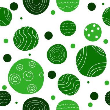 Yeşil grange polka noktaları ile dikişsiz desen 