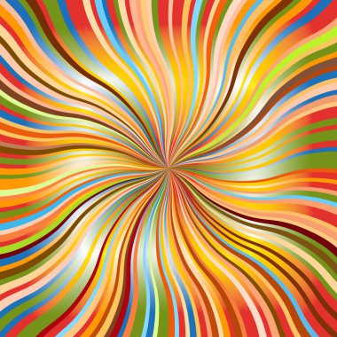 Dalgalı güneş ışınları ile gökkuşağı soyut arka plan. 