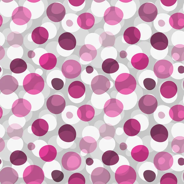 Seamless pattern with pink large and small deformed polka dots — Stock Vector