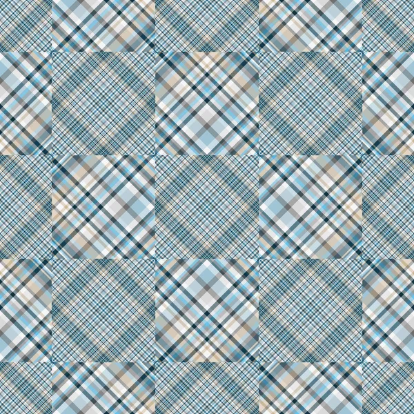 Patrón geométrico inconsútil celdas grises y azules — Vector de stock