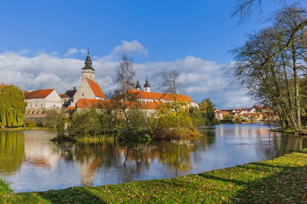 Замок Телч Чехии Туристический Архитектурный Фон — стоковое фото