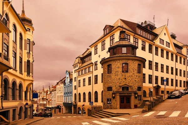 Gród Ålesund Norwegia Architektura Tło — Zdjęcie stockowe